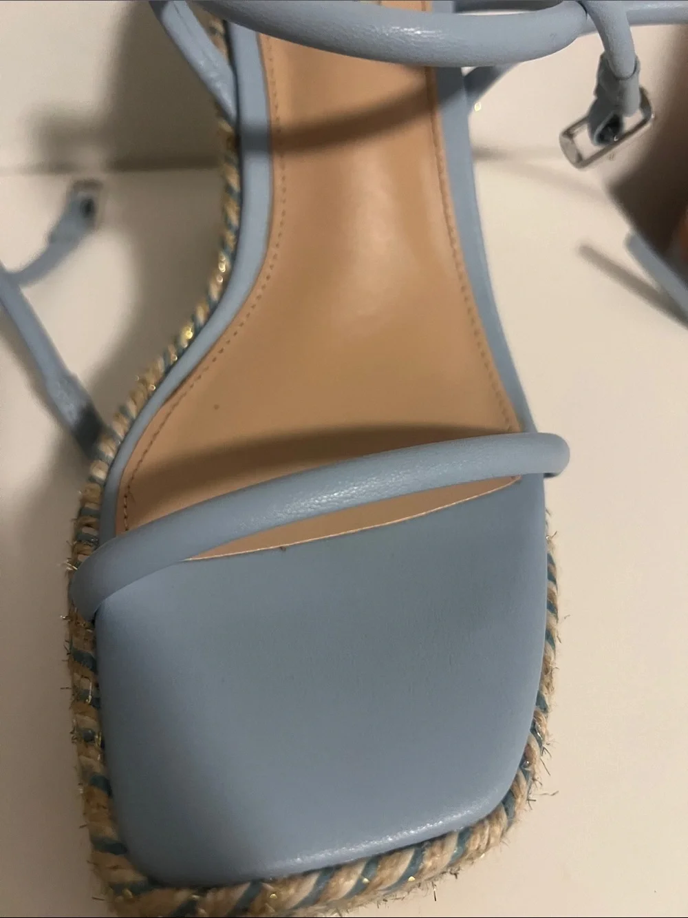 Steve Madden Baby Blue Espadrille Wedge Sandals